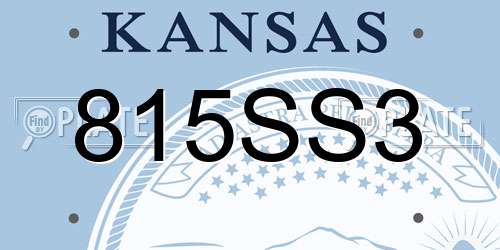 815SS3 Kansas License Plate