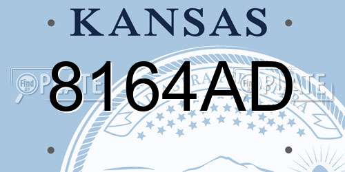 8164AD Kansas License Plate