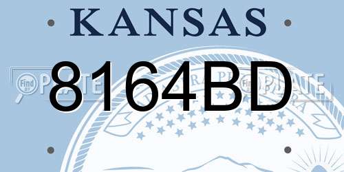 8164BD Kansas License Plate
