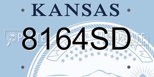 8164SD Kansas License Plate