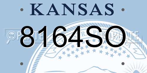 8164SO Kansas License Plate