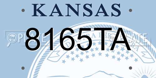 8165TA Kansas License Plate