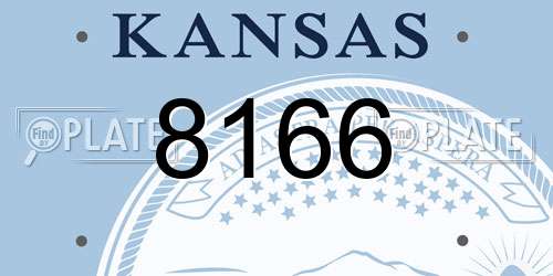 8166 Kansas License Plate
