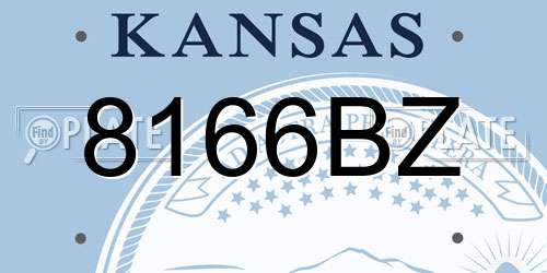 8166BZ Kansas License Plate