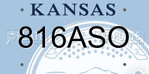 816ASO Kansas License Plate