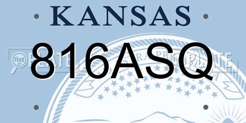 816ASQ Kansas License Plate