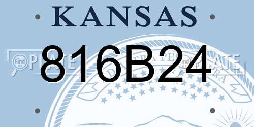 816B24 Kansas License Plate
