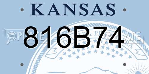 816B74 Kansas License Plate