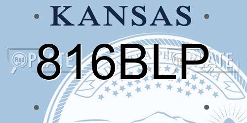 816BLP Kansas License Plate