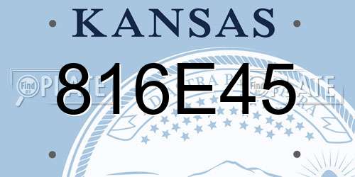 816E45 Kansas License Plate