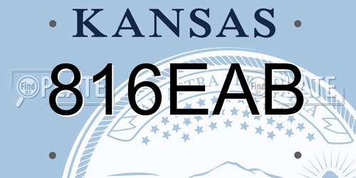 816EAB Kansas License Plate