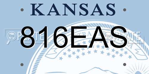 816EAS Kansas License Plate