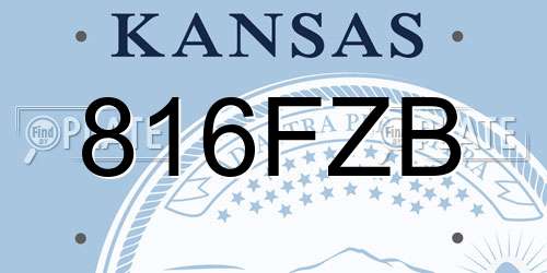 816FZB Kansas License Plate