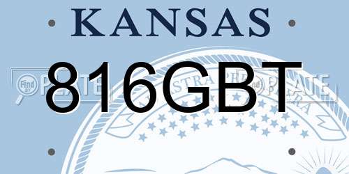 816GBT Kansas License Plate