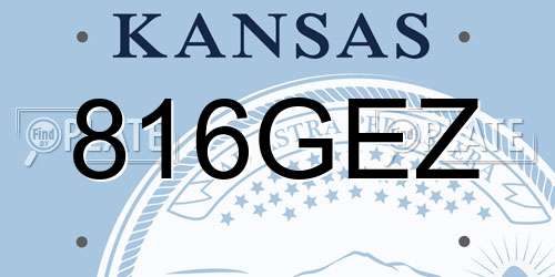 816GEZ Kansas License Plate