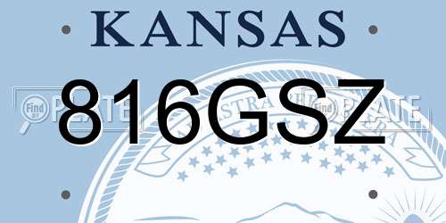 816GSZ Kansas License Plate
