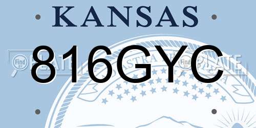816GYC Kansas License Plate