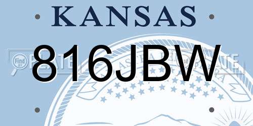 816JBW Kansas License Plate