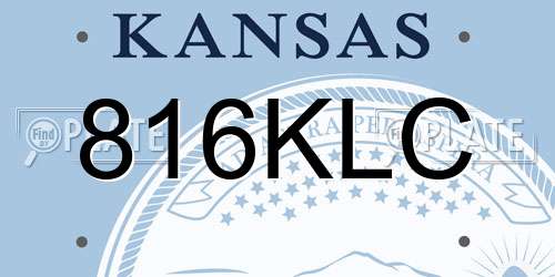 816KLC Kansas License Plate