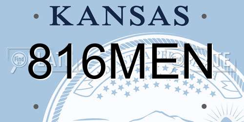 816MEN Kansas License Plate