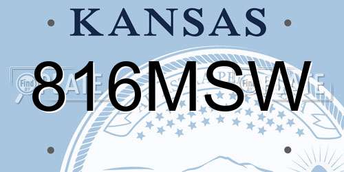 816MSW Kansas License Plate
