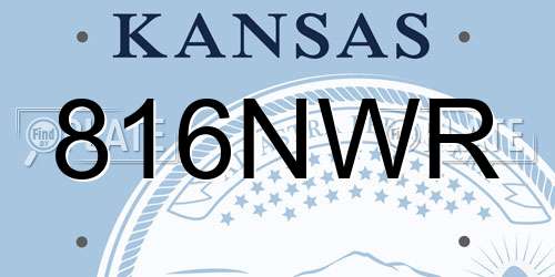816NWR Kansas License Plate