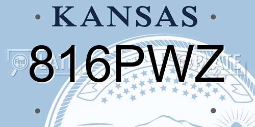 816PWZ Kansas License Plate
