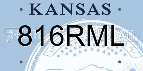 816RML Kansas License Plate