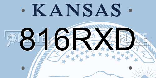 816RXD Kansas License Plate