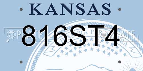 816ST4 Kansas License Plate