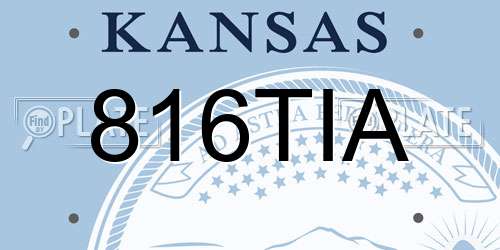 816TIA Kansas License Plate