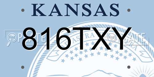 816TXY Kansas License Plate