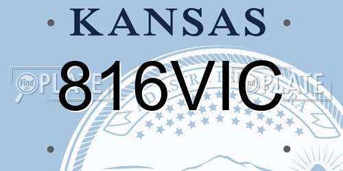 816VIC Kansas License Plate