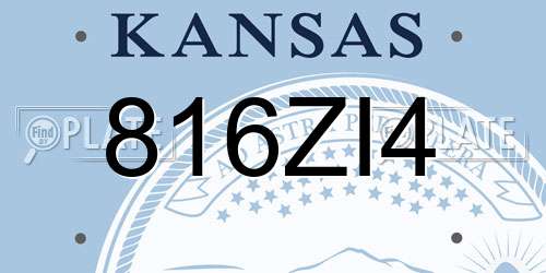 816ZI4 Kansas License Plate