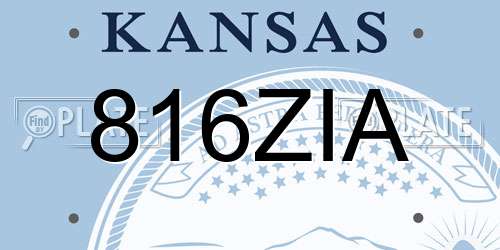 816ZIA Kansas License Plate