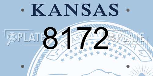 8172 Kansas License Plate