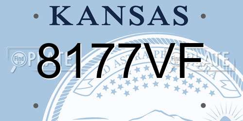 8177VF Kansas License Plate