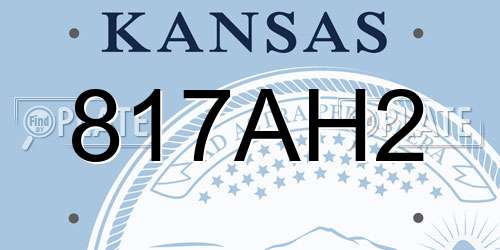 817AH2 Kansas License Plate