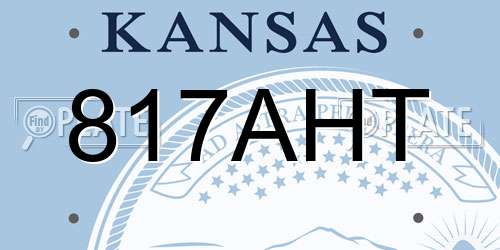 817AHT Kansas License Plate
