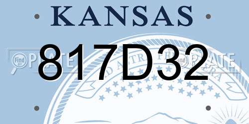 817D32 Kansas License Plate