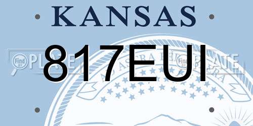 817EUI Kansas License Plate