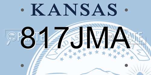 817JMA Kansas License Plate