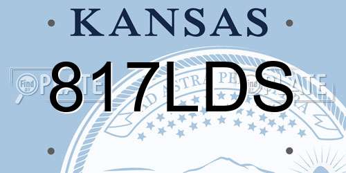 817LDS Kansas License Plate