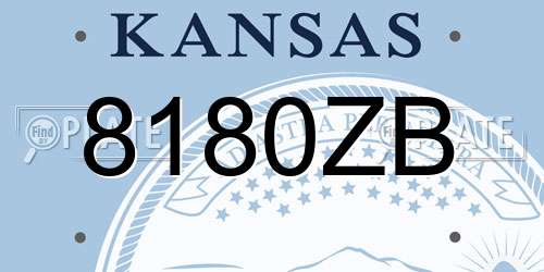 8180ZB Kansas License Plate