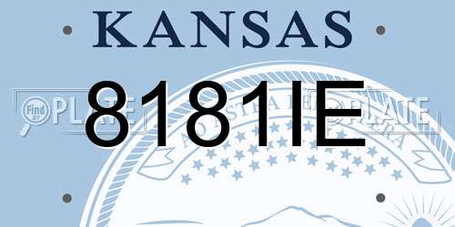 8181IE Kansas License Plate