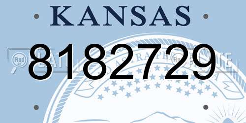 8182729 Kansas License Plate