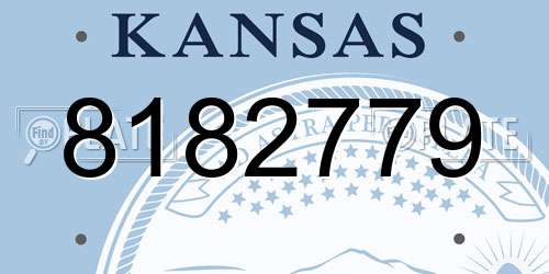 8182779 Kansas License Plate