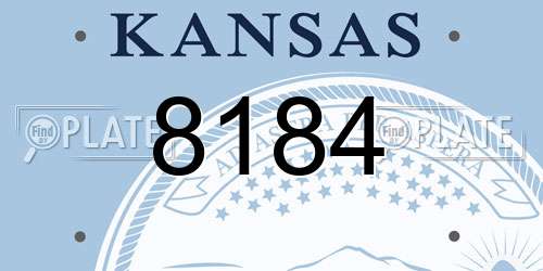 8184 Kansas License Plate