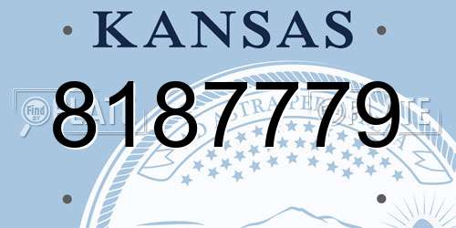 8187779 Kansas License Plate