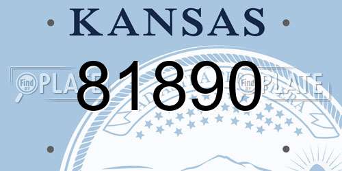 81890 Kansas License Plate